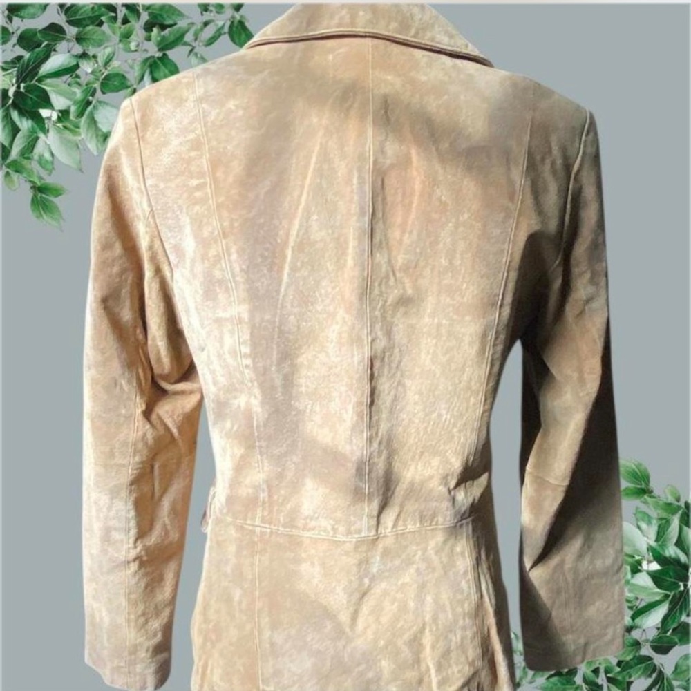 Vintage 100% Leather Button Up Blazer